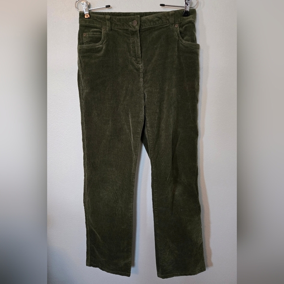 Woolrich Olive Green Wide Leg Corduroy Pants Size 4 - Picture 1 of 5